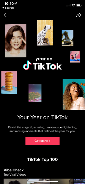 TikTok推出首个个性化年度回顾功能：“TikTok上的一年”