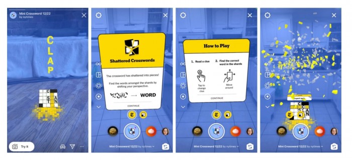 《纽约时报》在Instagram上推出AR填字游戏