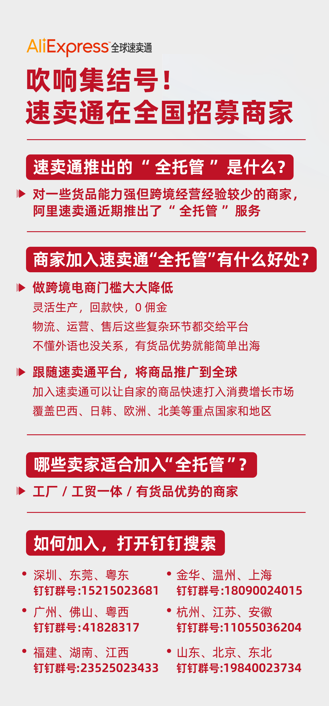 速卖通加大招商力度，100场招商会助力中国工厂出海