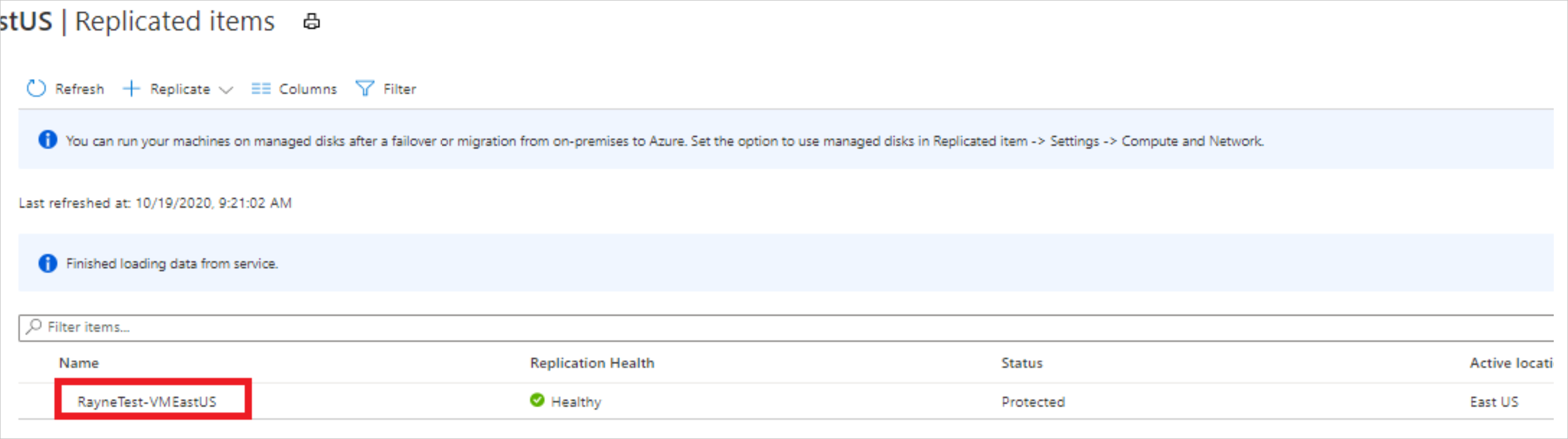 将 Azure VM 故障转移到次要区域