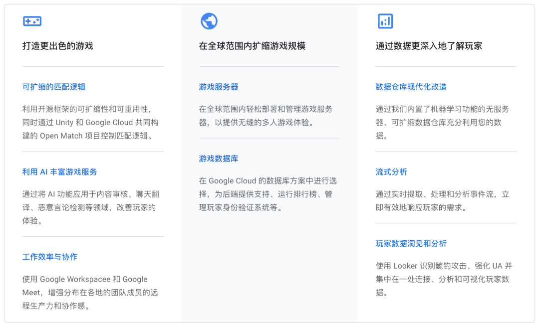 GoogleCloud游戏行业解决方案