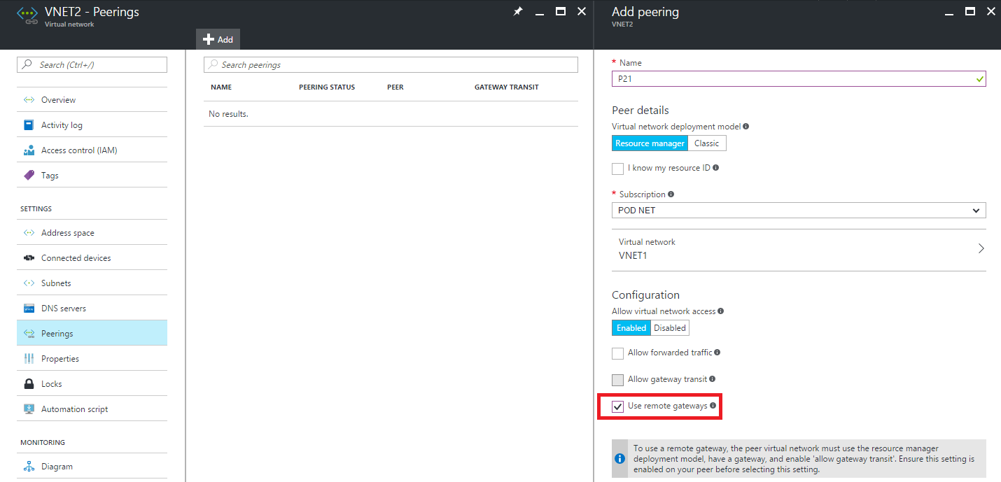 vnet2-peering
