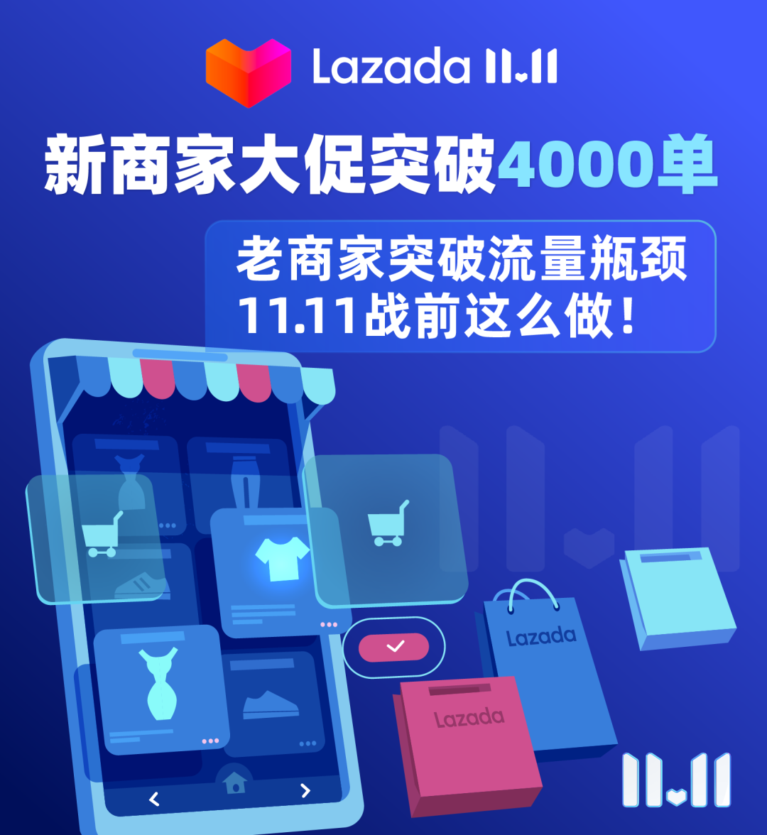 Lazada：新商家大促突破4000单，老商家突破流量瓶颈，双11战前这么做！