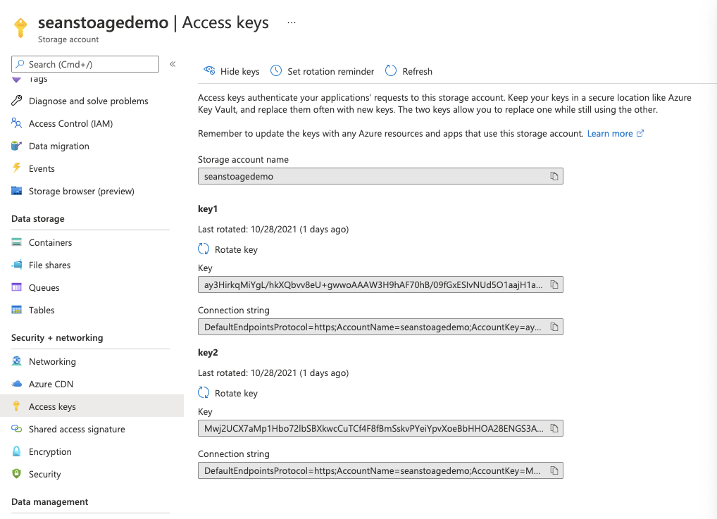 Azure storage的访问授权