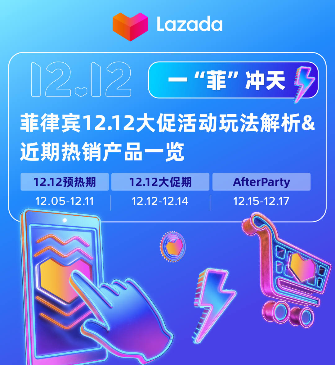 Lazada：【一“菲”冲天】菲律宾12.12大促活动玩法解析&近期热销产品一览