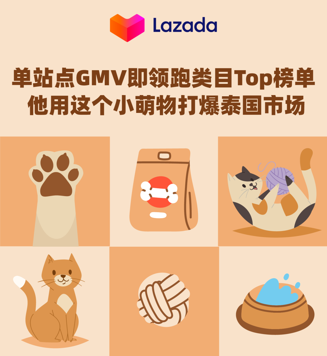 Lazada：单站点GMV即领跑类目Top榜单，他用这个小萌物打爆泰国市场