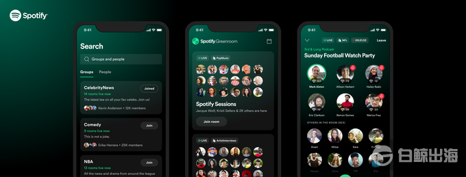 Spotify上线「Clubhouse」竞品「Greenroom」，但下载量与同类竞品仍有明显差距