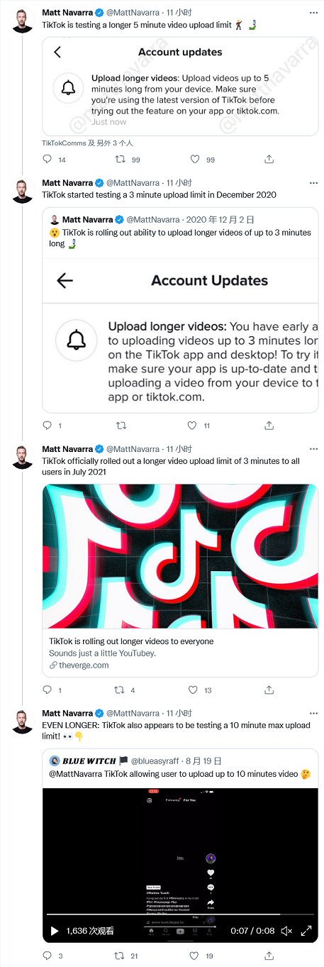 TikTok正测试5分钟上传时长，未来还要突破到10分钟