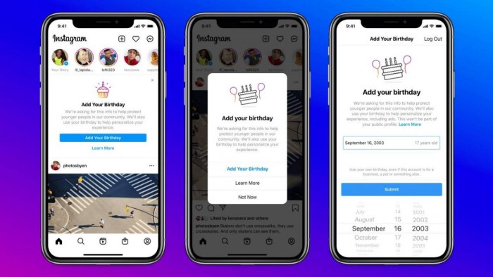 Instagram将开始要求用户提供他们的出生日期