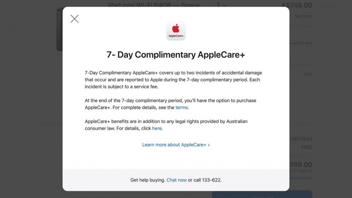 苹果公司宣布澳大利亚区域的客户可免费获得7天AppleCare+服务