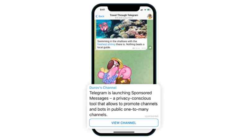 Telegram广告服务推出 不关注用户、仅对千人以上频道提供