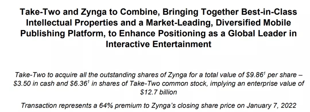 127亿美元！Take-Two收购Zynga，或成有史以来最大规模的游戏交易