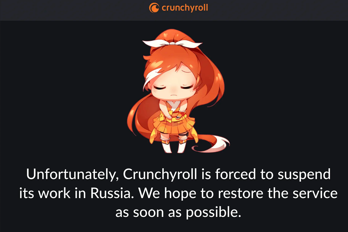 索尼宣布在俄罗斯停止Crunchyroll业务及家庭娱乐内容的发布