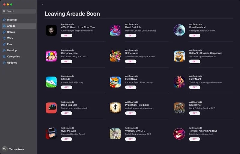 Apple Arcade游戏列表增加了“即将离去”板块 初始列出15个作品