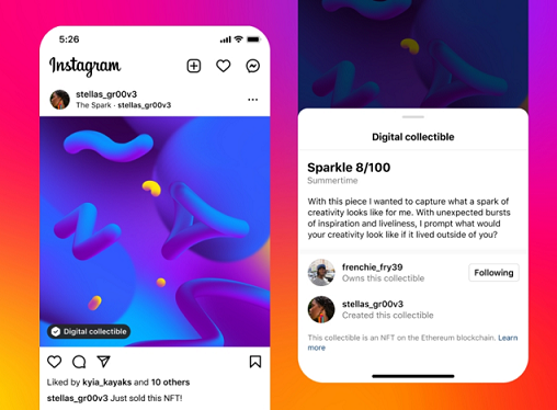 Meta正在将Instagram上的NFT支持扩大到100个国家