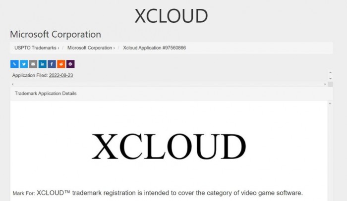 微软为Xbox云游戏服务准备“XCloud”商标 但不确定是否换标