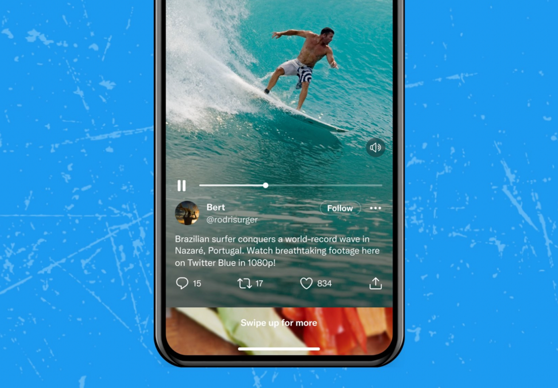 Twitter正在增加一个类似TikTok的新全屏视频功能